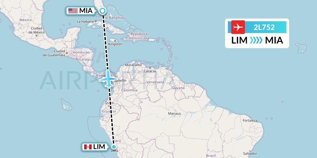 2L752 Helvetic Airways Flight Map: Lima to Miami