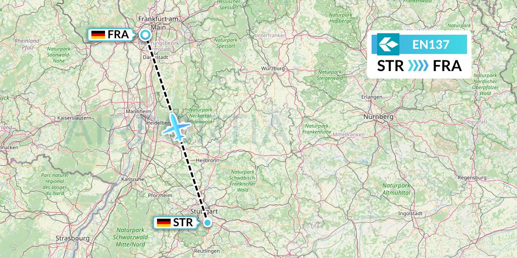 EN137 Air Dolomiti Flight Map: Stuttgart to Frankfurt