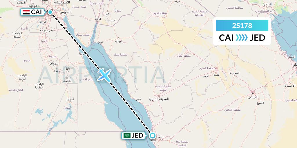 2S178 Star Equatorial AL Flight Map: Cairo to Jeddah