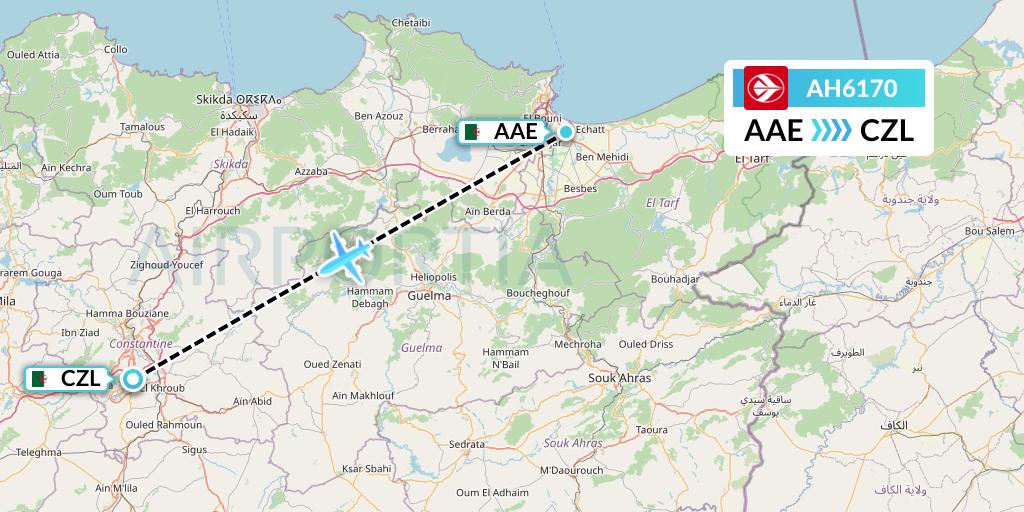AH6170 Air Algerie Flight Map: Annaba to Constantine