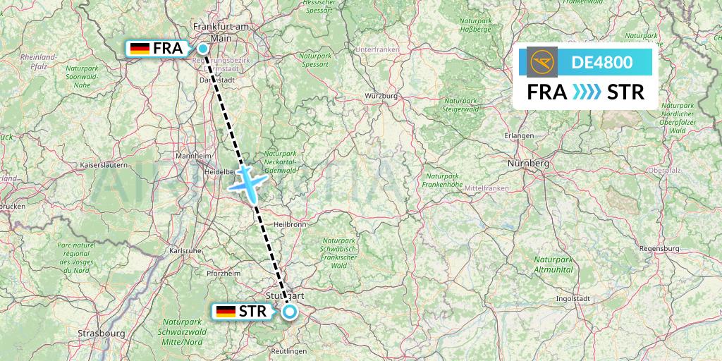 DE4800 Condor Flight Map: Frankfurt to Stuttgart