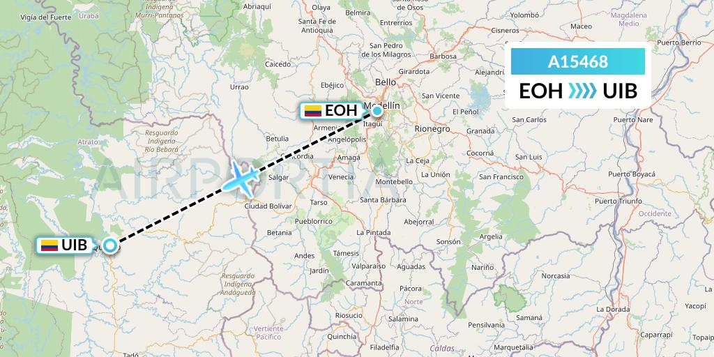 A15468 A.p.g. Distribution Systems Flight Map: Medellin to Quibdo