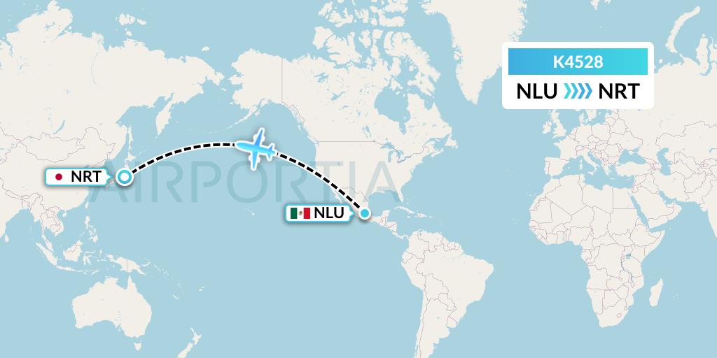 K4528 Kalitta Air Flight Map: Reyes Acozac to Tokyo