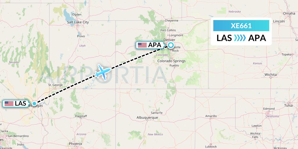 XE661 Jsx Flight Map: Las Vegas to Denver