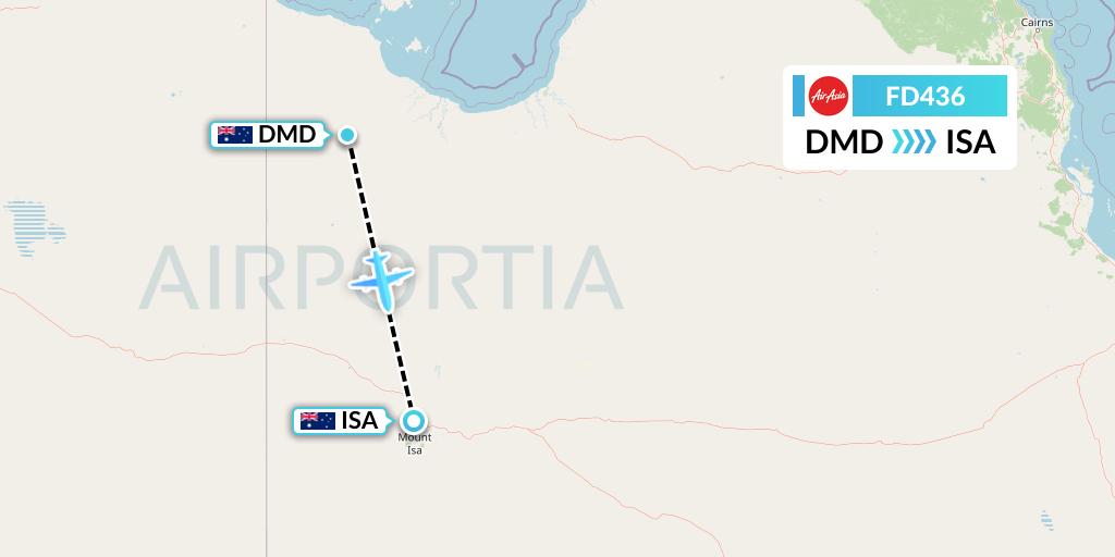FD436 Thai AirAsia Flight Map: Doomadgee to Mount Isa