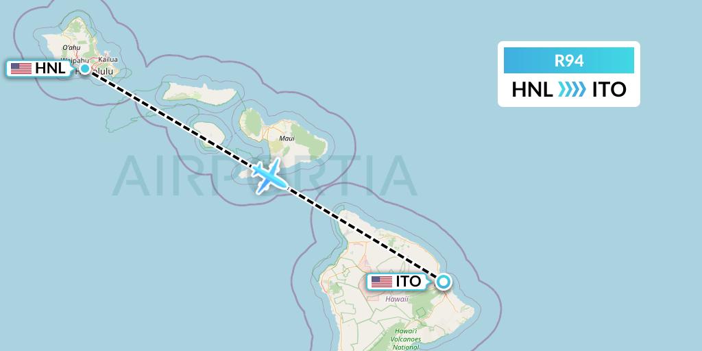 R94 Roblex Aviation Flight Map: Honolulu to Hilo