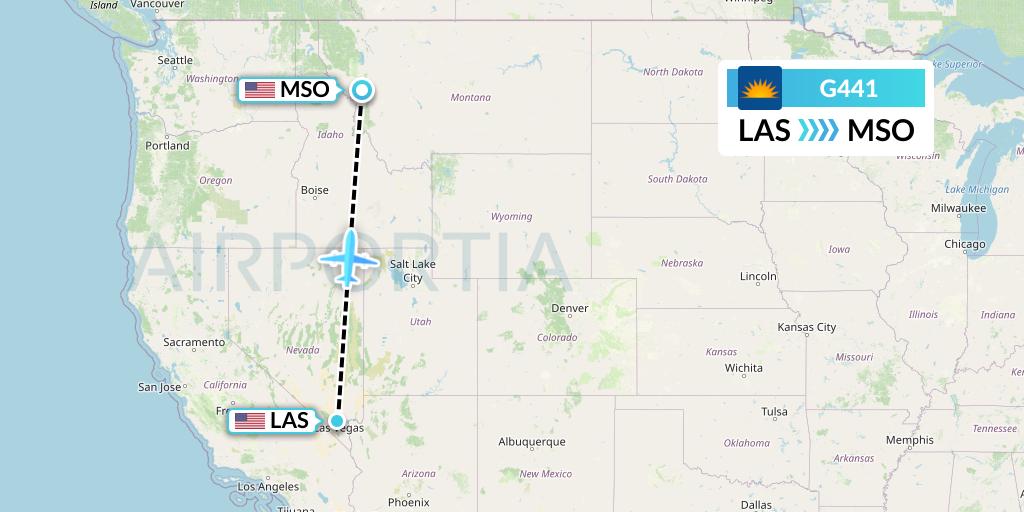 G441 Allegiant Air Flight Map: Las Vegas to Missoula