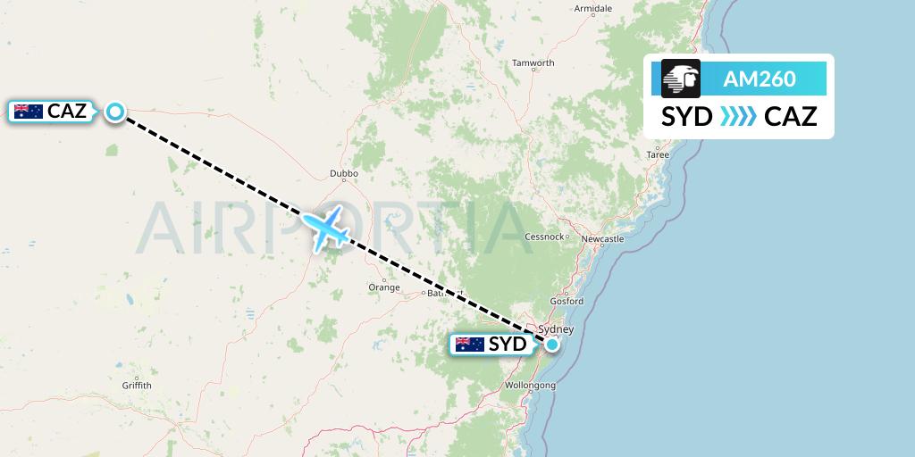 AM260 Aeromexico Flight Map: Sydney to Australia