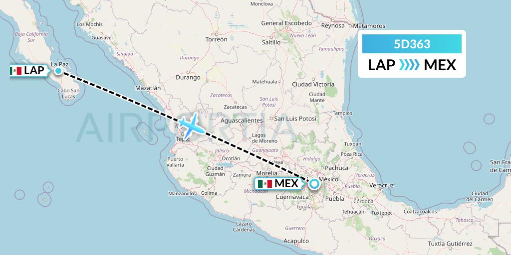 5D363 Aeromexico Connect Flight Map: La Paz to Mexico City