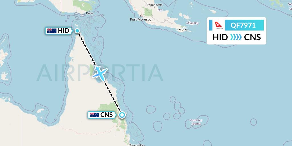 QF7971 Qantas Flight Map: Horn Island to Cairns