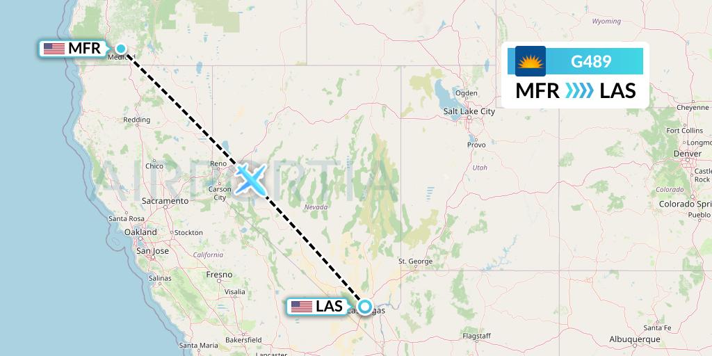 G489 Allegiant Air Flight Map: Medford to Las Vegas