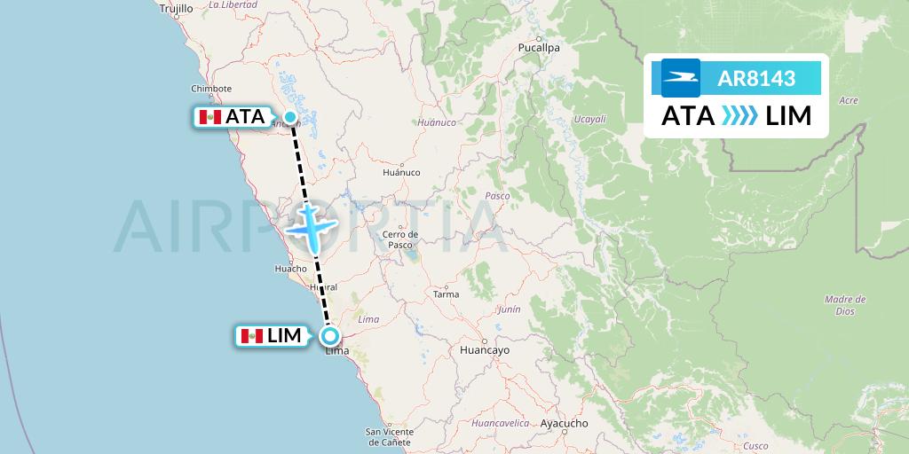 AR8143 Aerolineas Argentinas Flight Map: Anta to Lima