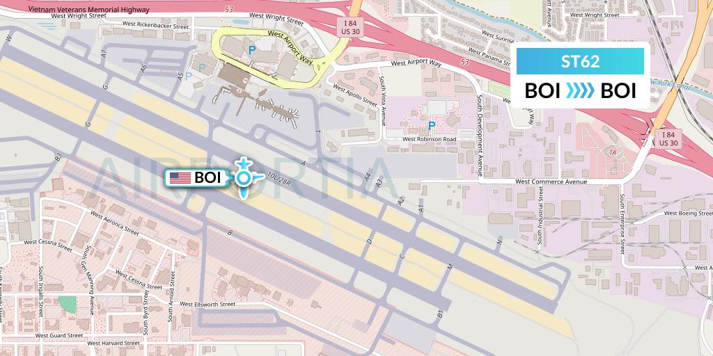 ST62 Air Thanlwin Flight Map: Boise to Boise