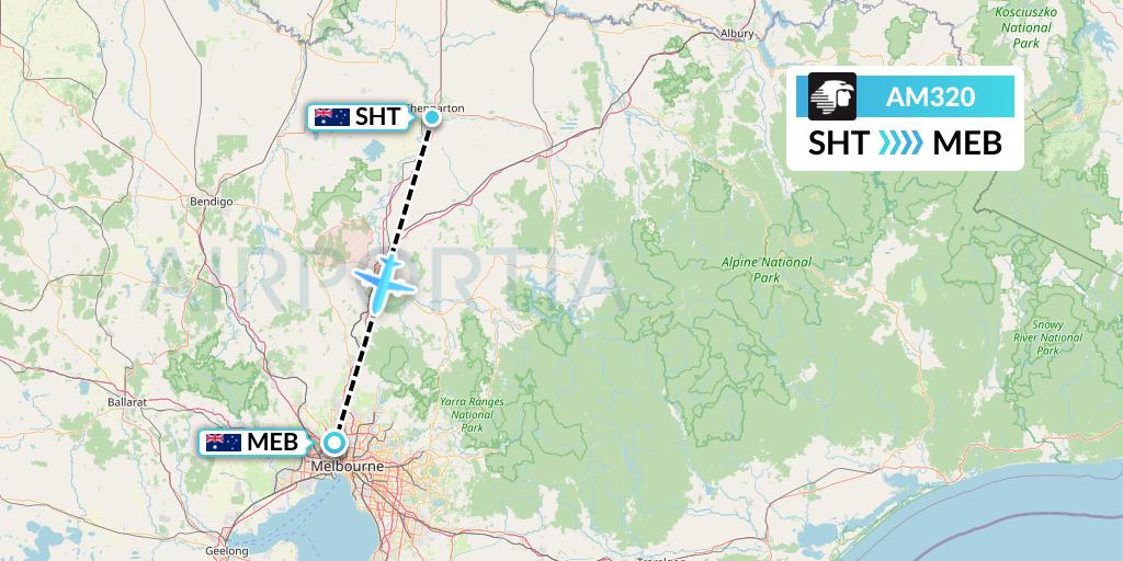 AM320 Aeromexico Flight Map: Australia to Essendon
