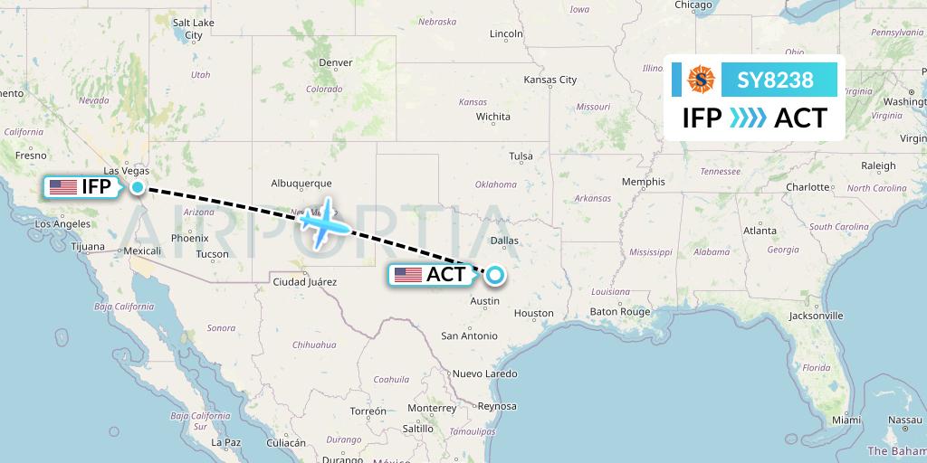SY8238 Sun Country Airlines Flight Map: Bullhead City to Waco