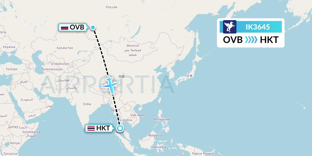 IK3645 Air Kiribati Flight Map: Novosibirsk to Phuket