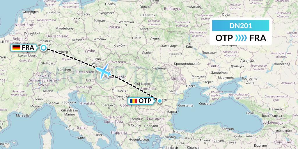 DN201 Aerodespachos de El Salvador Flight Map: Bucharest to Frankfurt