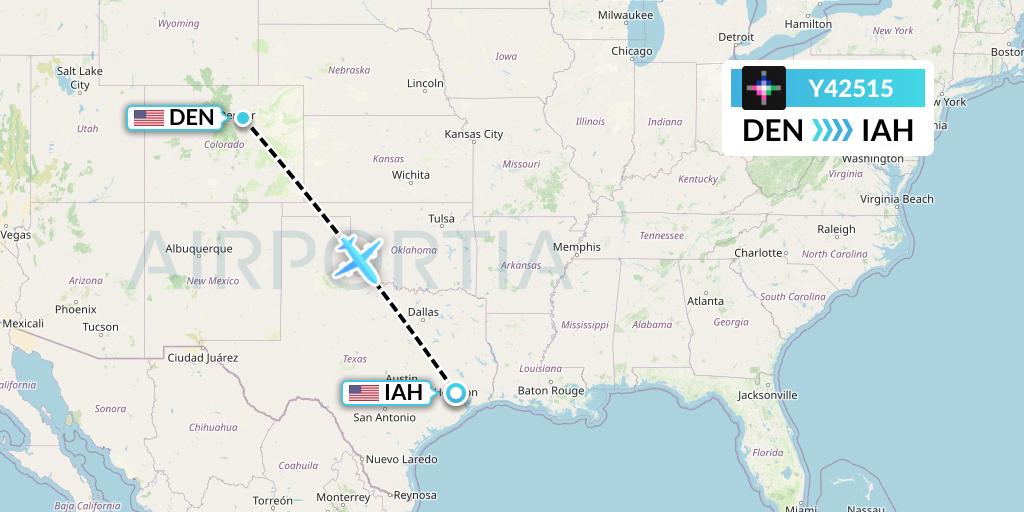 Y42515 Volaris Flight Map: Denver to Houston