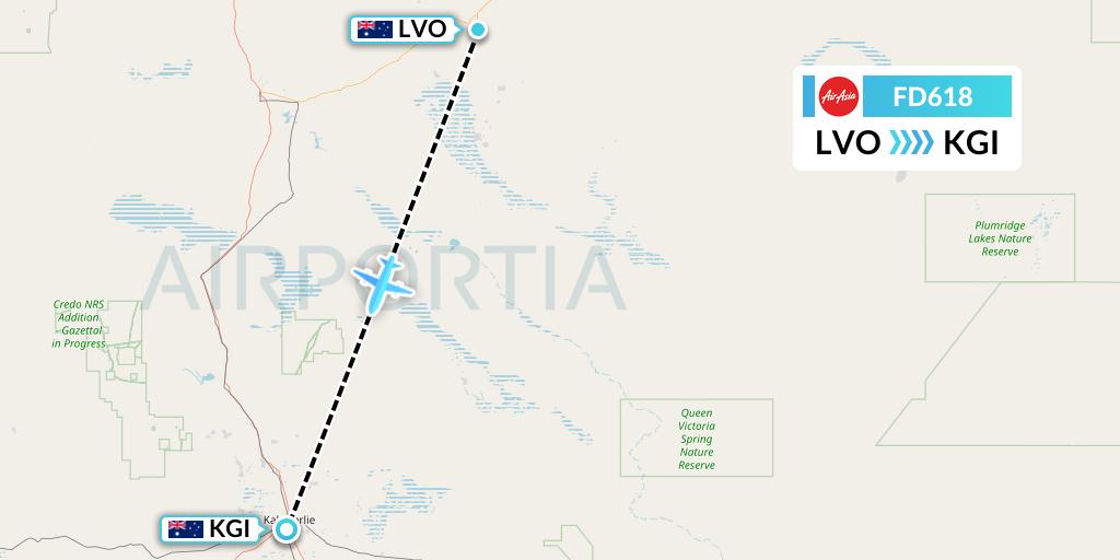 FD618 Thai AirAsia Flight Map: Laverton to Kalgoorlie