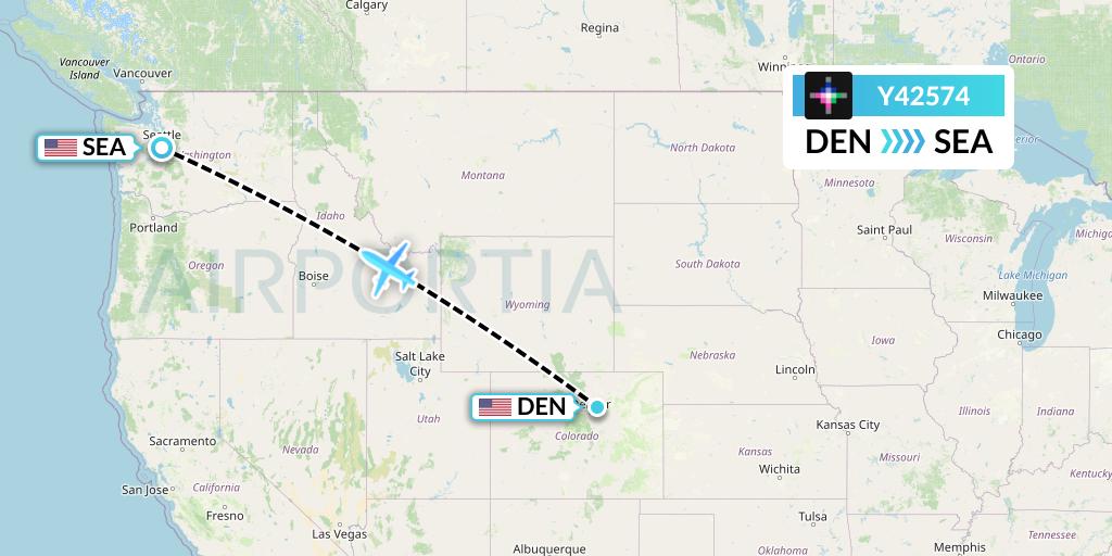 Y42574 Volaris Flight Map: Denver to Seattle