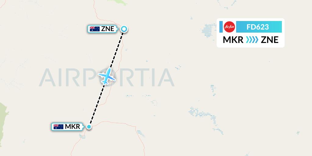 FD623 Thai AirAsia Flight Map: Meekathara to Newman