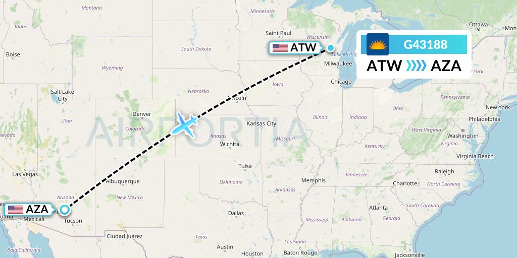 G43188 Allegiant Air Flight Map: Appleton to Phoenix