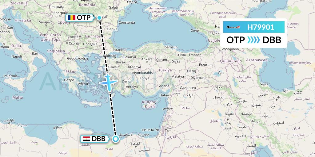 H79901 Eagle Air Flight Map: Bucharest to El Alamein