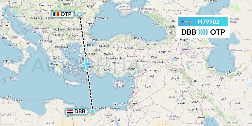 H79902 Eagle Air Flight Map: El Alamein to Bucharest