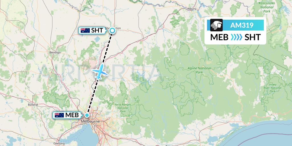 AM319 Aeromexico Flight Map: Essendon to Australia