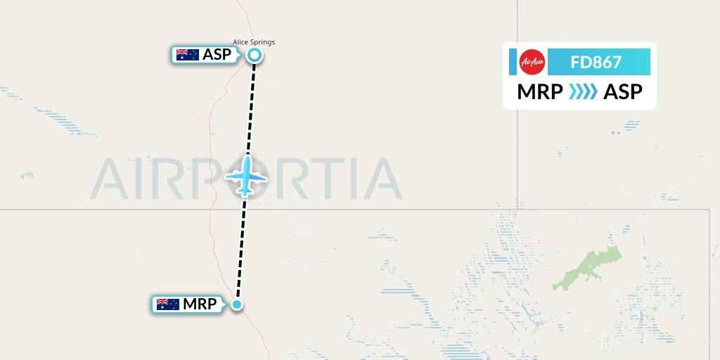 FD867 Thai AirAsia Flight Map: Australia to Alice Springs