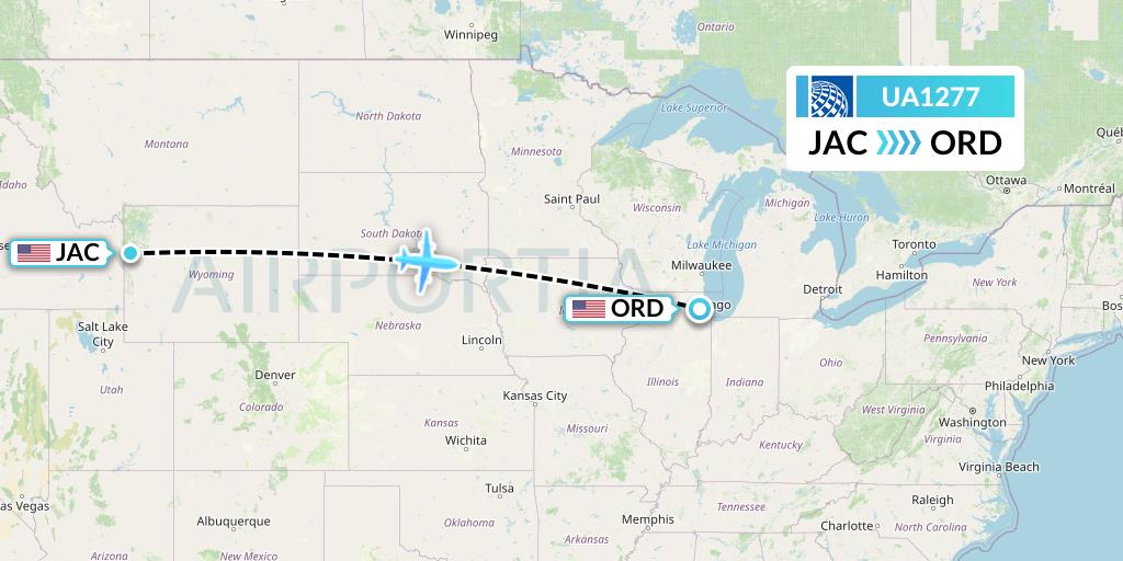 UA1277 United Airlines Flight Map: Jackson to Chicago