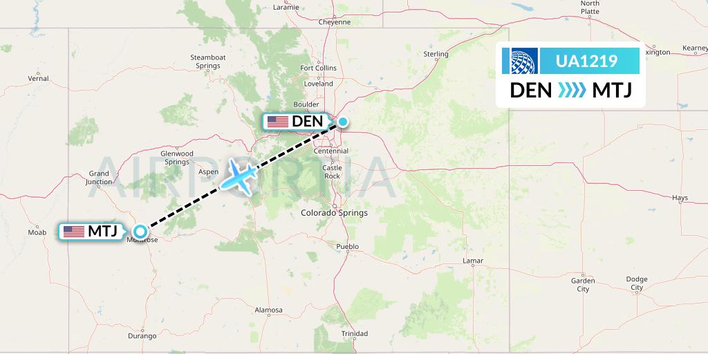 UA1219 United Airlines Flight Map: Denver to Montrose