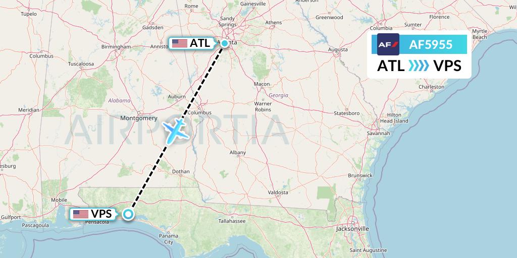 AF5955 Air France Flight Map: Atlanta to Valparaiso