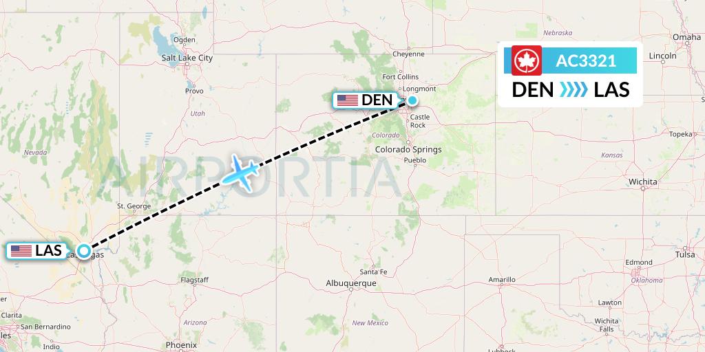 AC3321 Air Canada Flight Map: Denver to Las Vegas