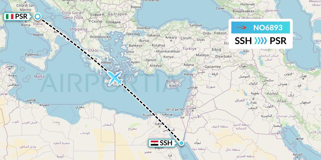 NO6893 Neos Flight Map: Sharm el-Sheikh to Pescara
