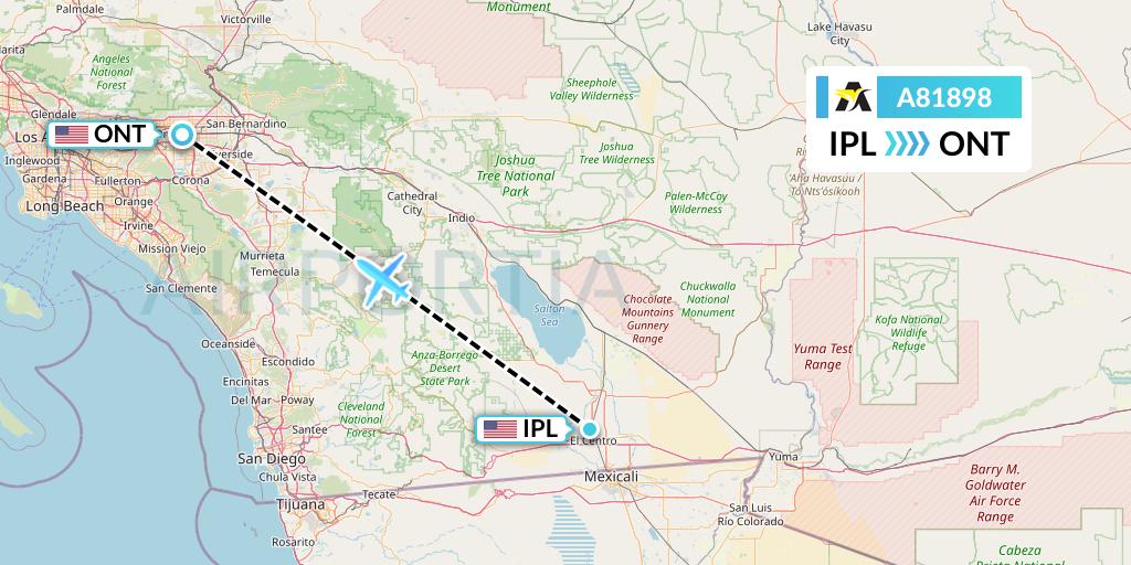 A81898 Aerolink Uganda Flight Map: Imperial to Ontario