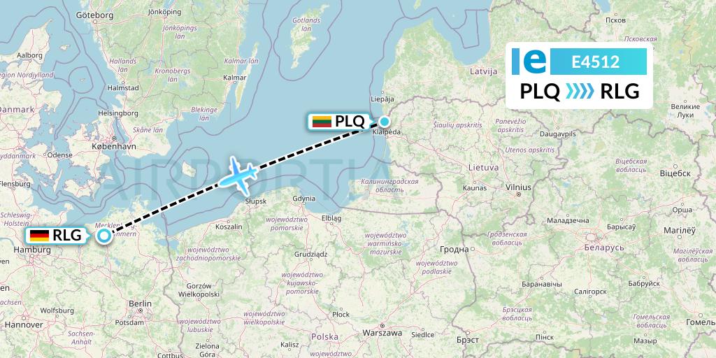 E4512 Estelar Latinoamerica C.A. Flight Map: Palanga to Rostock