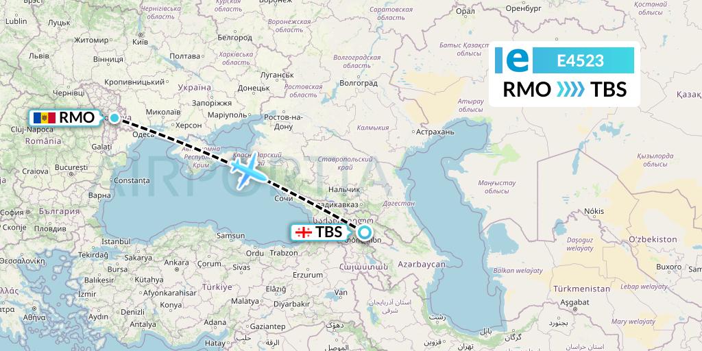 E4523 Estelar Latinoamerica C.A. Flight Map: Chisinau to Tbilisi
