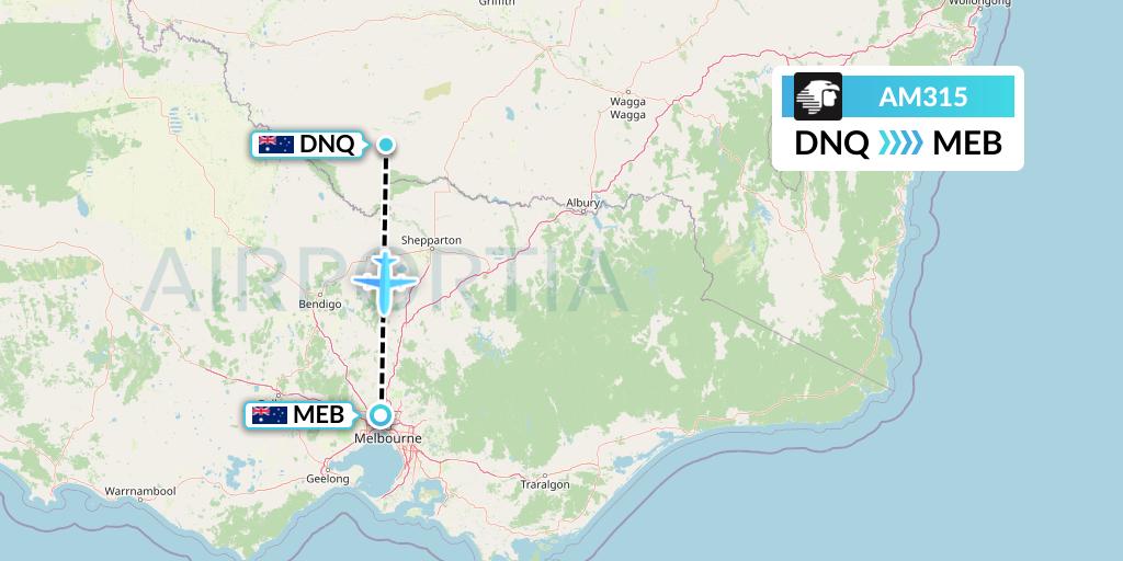 AM315 Aeromexico Flight Map: Deniliquin to Essendon