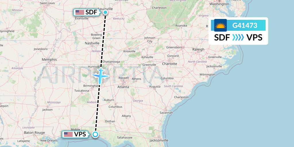 G41473 Allegiant Air Flight Map: Louisville to Valparaiso