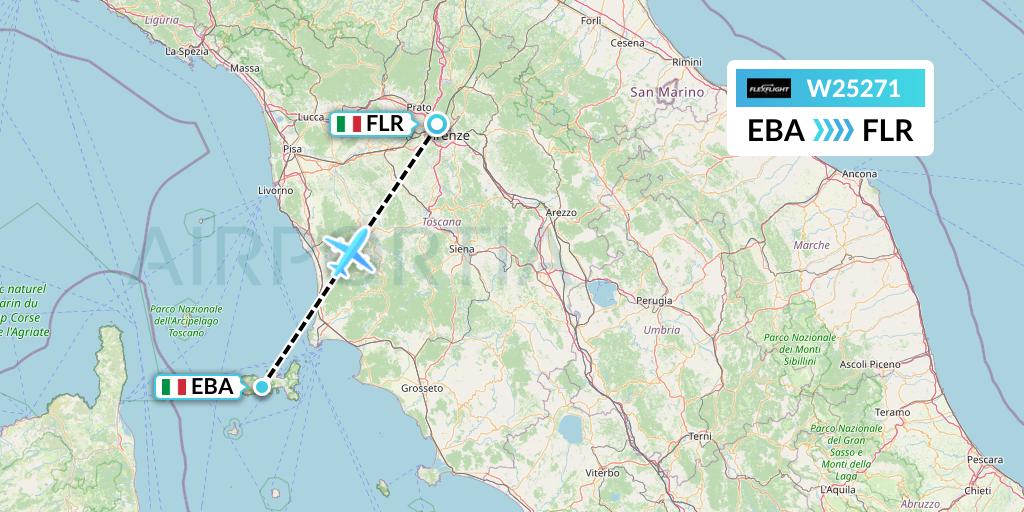 W25271 Flex Flight Flight Map: Elba to Florence