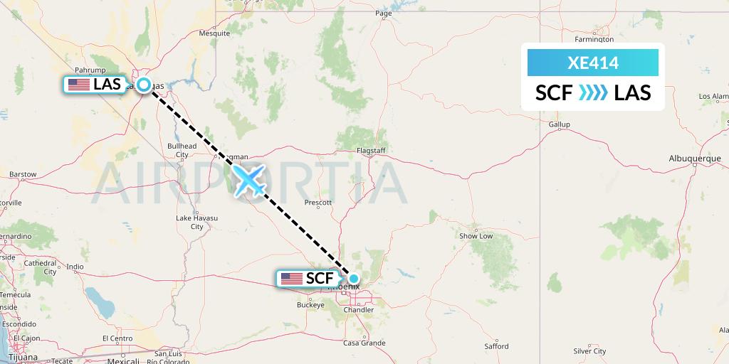 XE414 Jsx Flight Map: Scottsdale to Las Vegas
