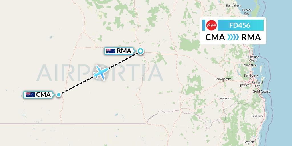 FD456 Thai AirAsia Flight Map: Australia to Roma