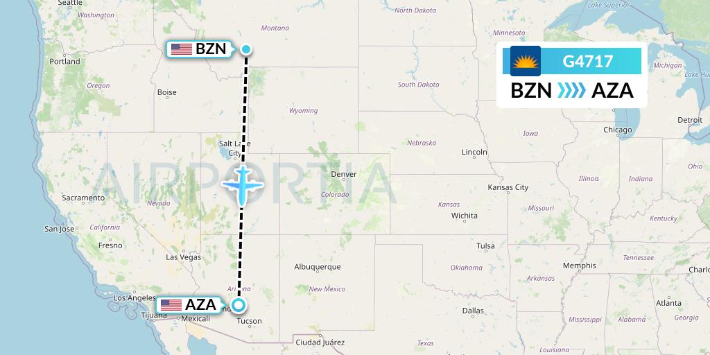 G4717 Allegiant Air Flight Map: Bozeman to Phoenix