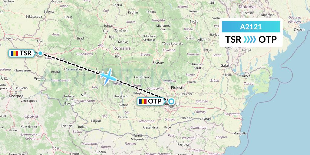 A2121 Anima Wings Aviation Flight Map: Timisoara to Bucharest