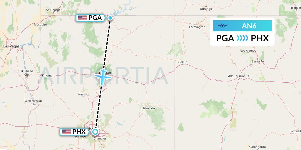 AN6 Advanced Air Flight Map: Page to Phoenix