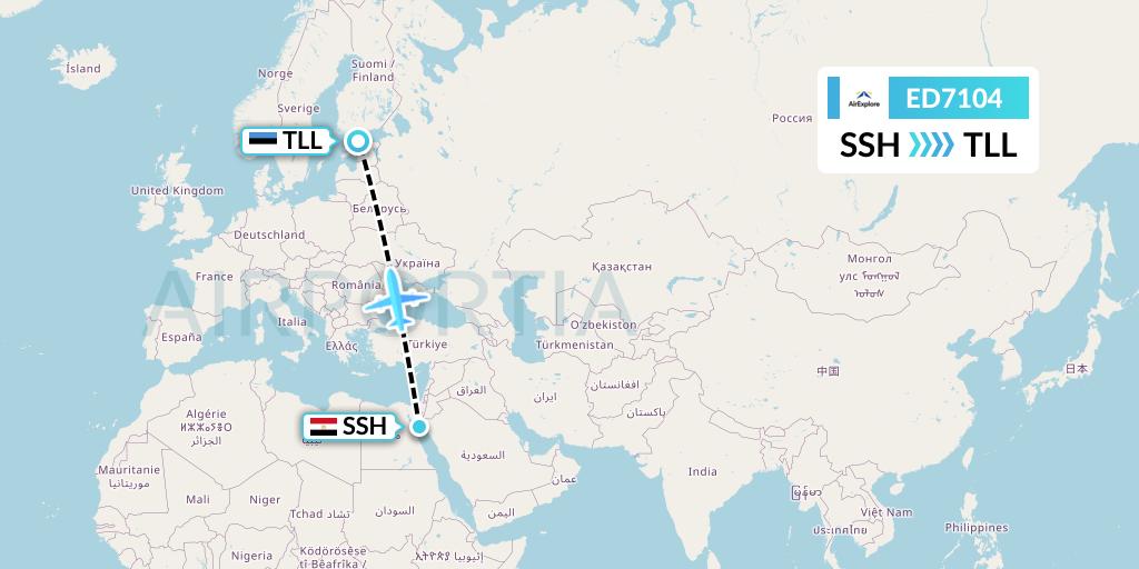 ED7104 AirExplore Flight Map: Sharm el-Sheikh to Tallinn