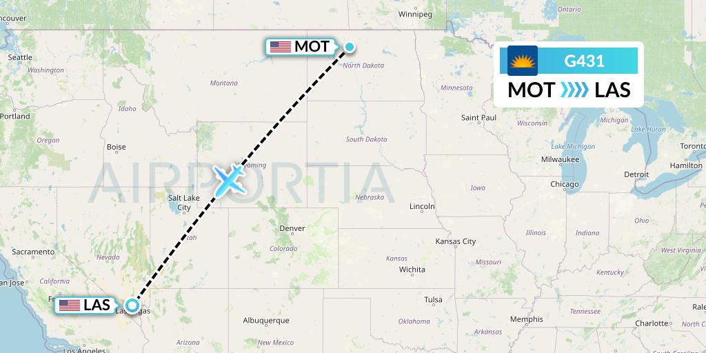 G431 Allegiant Air Flight Map: Minot to Las Vegas