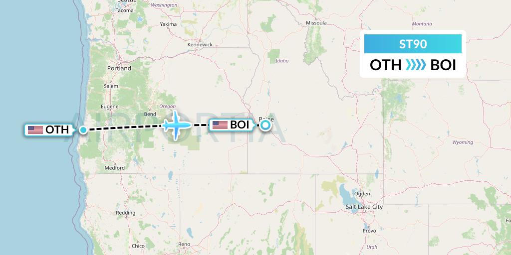 ST90 Air Thanlwin Flight Map: North Bend to Boise