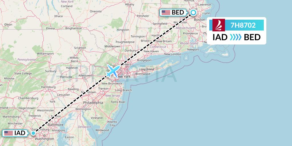 7H8702 Ravn Alaska Flight Map: Washington to Bedford